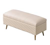 ISHEGREV Repose-pieds, ottomane de rangement pliable en cuir synthétique, coussin éponge, tabouret de canapé de salon avec fonction de rangement, surface pliée, 150 kg, 80 x 40 x 45 cm, ottomane