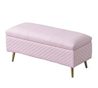 ISHEGREV Repose-pieds, ottomane de rangement pliable en cuir synthétique, coussin éponge, tabouret de canapé de salon avec fonction de rangement, surface pliée, 150 kg, 80 x 40 x 45 cm, ottomane
