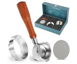 ISHEWUDU Portafilter sans fond 54 mm avec double écran à palets compatible avec la série Sage Breville Barista et entonnoir doseur compatible avec Barista Express Comprend un coffret cadeau triple