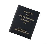 Ishihara Livre de test de vision des couleurs professionnel avec 38 panneaux pour vérifier la faiblesse rouge-vert, livre d'optométrie pour papier noir, format 19 x 14,8 x 4 cm pour cabinets