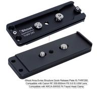 IShoot Arca-Swiss Fit Camera Quick Release Plate Compatible avec IL RF 200-800mm F6.3-9 IS USM Trépied Anneau de montage Collier d'objectif