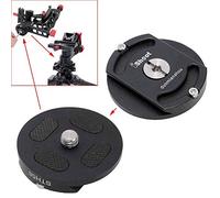 iShoot métal Adaptateur libération rapide pour tête de trépied Convertisseur pour tête cantilever, fluide, sphérique, tête avec fond circulaire&trou 3/8 - Base de type Arca plaque de dégagement rapide