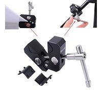 iShoot Pince de serrage polyvalente à poignée rotative avec trou de vis de 6,35 mm et 9,5 mm, caoutchouc antidérapant remplaçable, utilisée pour trépied d'appareil photo, trépied de studio, support de