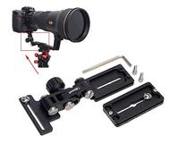 iShoot Support pour téléobjectif + plaque à dégagement rapide 80 mm Compatible avec grand appareil photo avec poignée de batterie et 400 mm f/2.8 300 mm f2.8 Long-Focus objectif Arca