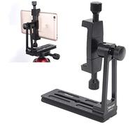 iShoot Support universel pour smartphone, support de téléphone portable, pince de fixation trépied avec plaque de dégagement rapide, rotation à 360 ° pour photographie et enregistrement vidéo,