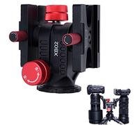 iShoot Tête de grue à cardan à double caméra synchrone 360° avec double support de serrage QR pour prise de vue verticale compatible avec Tamron 50400 mm f4.56.3 Di III VXD Téléobjectif longue
