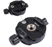 iShoot Tête de trépied panoramique, support panoramique professionnel, 21 mm d'épaisseur, échelle rotative à 360 °, compatible avec Arca-Swiss Fit Trépied à pince pour caméra à dégagement rapide