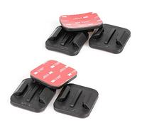 iSHOXS Clip de Fixation adhésive Plate | Compatible avec GoPro Hero et à Toutes Les caméras d'action | Jeu de 3 Plates Droits et 3 Plates incurvée