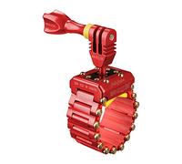 iSHOXS Hell Rider Support Action Cam Robuste Rouge | Compatible GoPro, DJI & Insta360, Moto, Vélo & Sport, Ø 15-42 mm, Antivibration & Protection Silicone