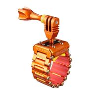 iSHOXS Hell Rider - Support Robuste pour GoPro, DJI et Insta360 | Fixation Moto, vélo & Sport | Tubes Ø 15-42 mm Extensible Jusqu’à 200 mm | Anti-Vibrations & Silicone | Orange