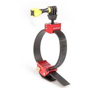 iSHOXS Proflex Support Action Cam Rouge | Fixation anti-vibrations, Montage rapide, Compatible GoPro, DJI, Insta360, Ø 40-140 mm