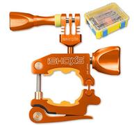 iSHOXS ProMount | Support Extra Robuste pour GoPro & Action cams | Fixation sécurisée sur Tubes Ø20-40 mm | Antivibrations, Durable & résistant | Idéal Moto, vélo & Outdoor | Orange