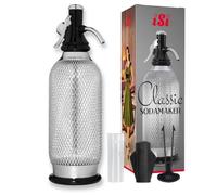 iSi 1060 Sodamaker Classic, 1.0 L, boisson gazeuse pour eau, machine à soda, accessoires de bar en look vintage 106001 Acier inoxydable