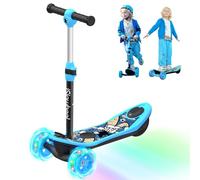 isinwheel Mini Trottinette Électrique Enfant 2 en 1,Scooter Électrique pour Enfants 3-14 Ans,Vitesse 6/10KM/H,Autonomie 15KM,Roues Lumineuses 5",Guidon Amovible,Charge Max 50KG