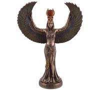 Isis Déesse égyptienne, épouse d'Osiris, figurine fabriquée en pierre artificielle, bronzée et colorée par des artistes de la collection Veronese.