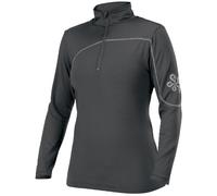 Isis Haut à col roulé zippé en chamois pour femme, noir, L