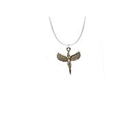 Isis R134 Collier en argent sterling 925 avec emblème en étain anglais 45,7 cm