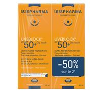 Isispharma Uveblock Dry Touch Ultra Fluide SPF50+ Lot de 2 x 40ml