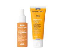 Isispharma Uveblock Sun Serum SPF50 + Fluide Invisible - Hydrate 8h, Protège et Illumine - Effet Glow - Haute Protection Solaire - Texture Fluide, Non Grasse et Sans Traces - Conçu et Fabriqué en Fran