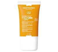 ISISPHARMA UVEBLOCK Velvet SPF50 40 ml - Crème solaire visage Matifiante - Effet Peau Nue - Protection UVA UVB - Peaux sensibles - Base Maquillage - Sans Parfum - Fabrication Française