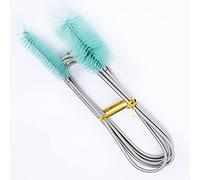 ISIYINER Brosse de Nettoyage pour Aquarium, Flexible à Double Extrémité en Acier Inoxydable Brosse Aquarium Accessoires pour Aquarium Cuisine à la Maison 155 cm