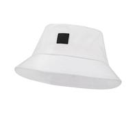 ISIYINER Chapeau de Seau Coton Chapeau Pêche Chapeau De Soleil Aux Bords Arrondis Respirant pour Randonnée L'extérieur La Pêche Blanc