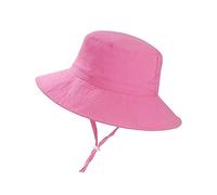 ISIYINER Chapeau de Soleil Fille D'été à Bord Large Anti-UV UPF50+ Pliable Bob pour Enfant Piscine Plage Natation Extérieure (Rose)