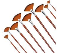ISIYINER Pinceaux de Peinture 9 Pièces Pinceau éventail Paint Brush Artistes Brosses en Nylon pour Peinture Acrylique, Aquarelle et Huile