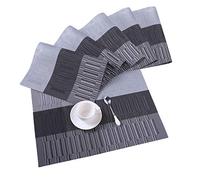 ISIYINER Sets de Table,Placemats Set Lot de 6 Lavables PVC Tapis de Table Antidérapantes Résistant à la Chaleur pour Dîner Cuisine Salon Jardin ou Salle à Manger Restaurant