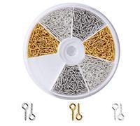 ISIYINER Vis à Oeil 600 Pièces Épingles à œil à Crochets Oeillets Filetage pour la Prise de Bijoux Résultats de Bricolage Artisanat 10 x 4 x 1mm
