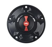 ISJRJF Bouchon réservoir Couvercle de Bouchon de réservoir de Carburant en Aluminium, sans dapté pour CFMOTO 800MT 650NK 400GT 400NK 450NK 250NK 450SR 250SR CNC(Black Red)