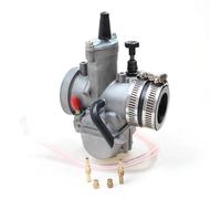 ISJRJF Carburateur kit Carburateur PWK 21, 24, 26, 28, 30, 32, 34 mm avec Power Jet, Compatible avec Moto Tout-Terrain, VTT, DIO Jog 2T et 4T(PWK28)