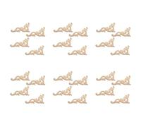 ISKDJBJG 24 Pieces Decoration Ornement Ornements en Bois Fait A la Main pour Coin de Meuble Armoire 15x7.5cm