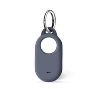 ISKIP Coque Samsung SmartTag2, Coque en Silicone Compatible avec Samsung Galaxy Smart Tag2, SmartTag2 Cover avec Porte-clés (Gris)