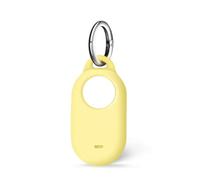ISKIP Etuis en Silicone pour Samsung SmartTag2, Coque en Silicone pour Samsung Galaxy Smart Tag2 avec Porte-clés (Jaune)