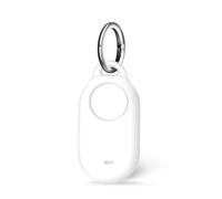 ISKIP Etuis en Silicone pour Samsung SmartTag2, Coque en Silicone pour Samsung Galaxy Smart Tag2 avec Porte-clés (Blanc)