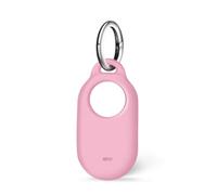 ISKIP Etuis en Silicone pour Samsung SmartTag2, Coque en Silicone pour Samsung Galaxy Smart Tag2 avec Porte-clés (Rose)