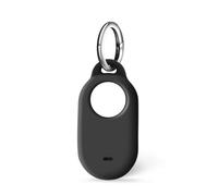 ISKIP Etuis en Silicone pour Samsung SmartTag2, Coque en Silicone pour Samsung Galaxy Smart Tag2 avec Porte-clés (Noir)