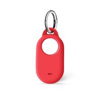 ISKIP Etuis en Silicone pour Samsung SmartTag2, Coque en Silicone pour Samsung Galaxy Smart Tag2 avec Porte-clés (Rouge)