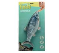ISL Magic Flippity Fish Jouet pour Chat en Forme de Poisson avec Herbe à Chat - Jouet pour Chat pour Jouer, Mordre, mâcher, avec Fonction de Charge USB env. 32 cm
