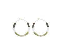 Isla Bonita Boucles d'Oreilles Femme Écru au Style Bohème et Moderne | Boucles d'oreilles de 5 x 5 cm ultra légères avec seulement 8 grammes, pour tous les jours