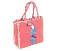 Isla Bonita Sac en Coton Bleu Imprimé Bohème avec Fermeture Éclair | Sac en coton bleu convertible qui se porte en sac à dos, en bandoulière ou en cabas, fermeture zippée