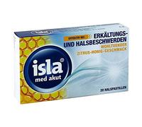 isla med akut Zitrus-Honig Halspastillen bei Erkältungs- und Halsbeschwerden, 20 pc Pastilles