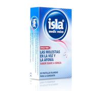 Isla Medic Voice - Lot de 20 pastilles à sucer souples - Soulage les douleurs cervicales, voix et aphonie - Avec mousse d'Islande - Pour adultes et enfants à partir de 6 ans - Saveur cerise