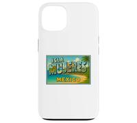 Isla Mujeres Mexique Vintage Voyage Souvenir Post Art Graphique Coque pour iPhone 13