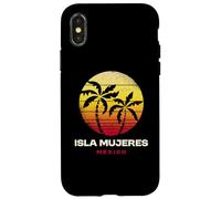 Isla Mujeres Retro Palm Sunset Tropical Beach Vibes Coque pour iPhone X/XS