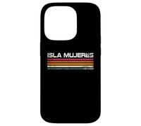 Isla Mujeres Rétro Rayures Vintage Voyage Design Coque pour iPhone 14 Pro