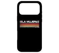 Isla Mujeres Rétro Rayures Vintage Voyage Design Coque pour iPhone 17 Pro Max