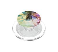 Isla Saona Caribbean Prismatic Palm Tree Illustration numérique PopSockets PopGrip pour MagSafe