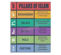 Islamic Worship Pillars Metal Sign For Home Office Wall Decor Muslim Faith Reminder Poster Study Space Tin Sign 8 X 12 inch